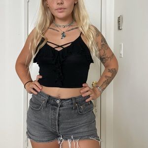 Black Cropped Tank